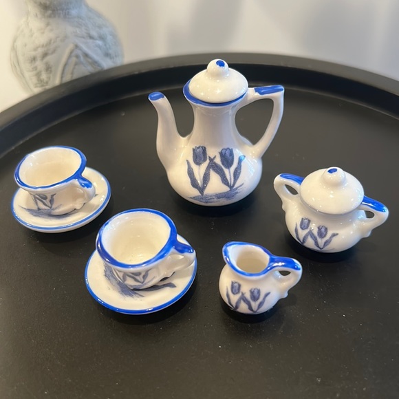 Toys Tiny Blue And White Tea Set So Cute For A Doll House Poshmark